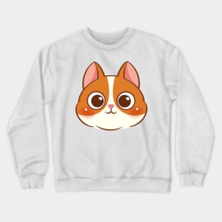 Cartoon cute cat face Crewneck Sweatshirt